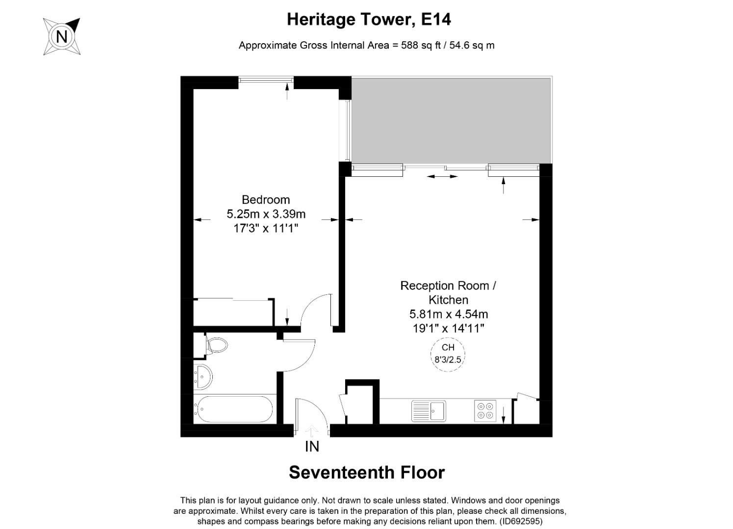Floorplan for Heritage Tower, East Ferry Road, London, E14