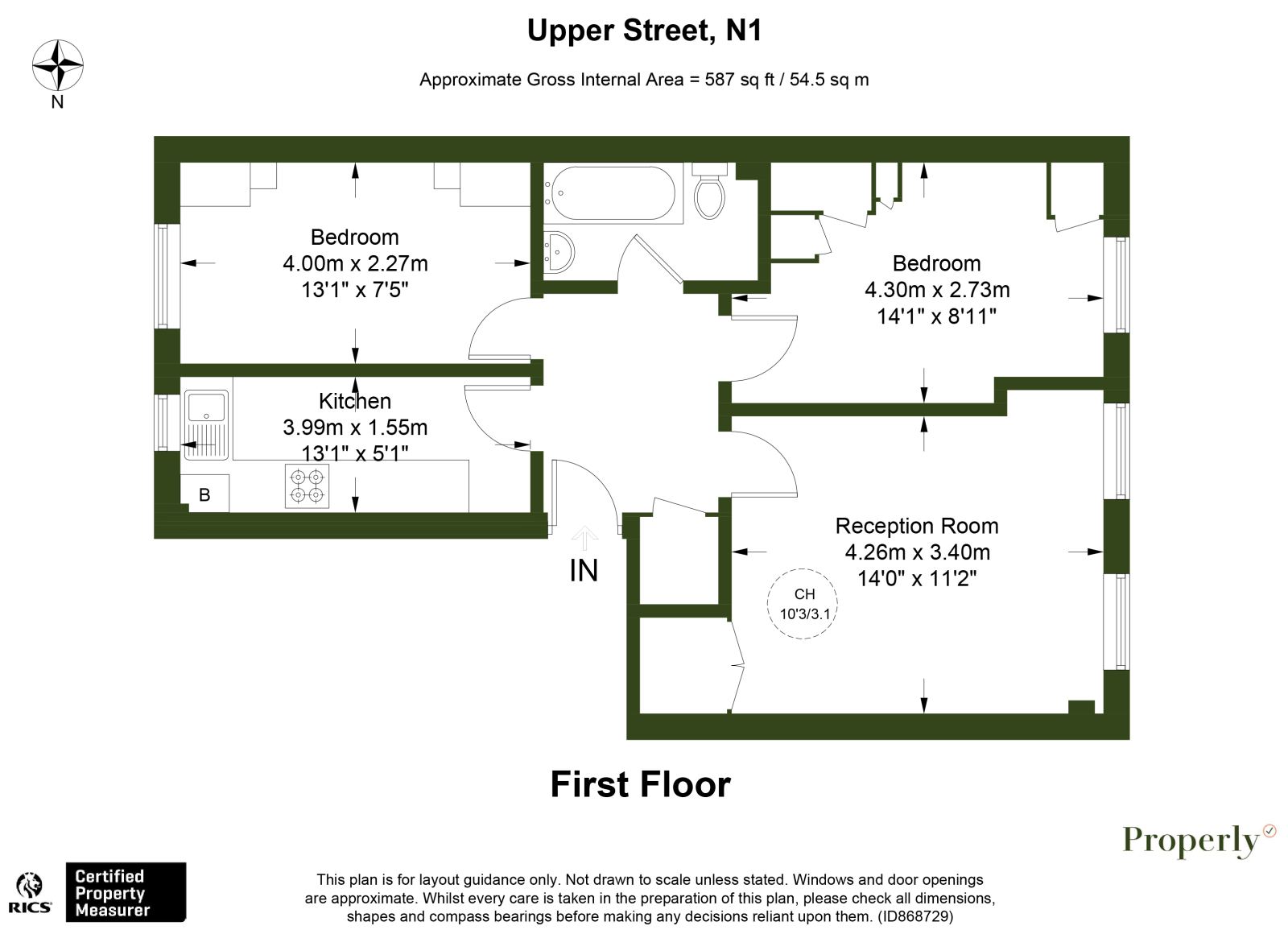 Floorplan for Upper Street, London, N1