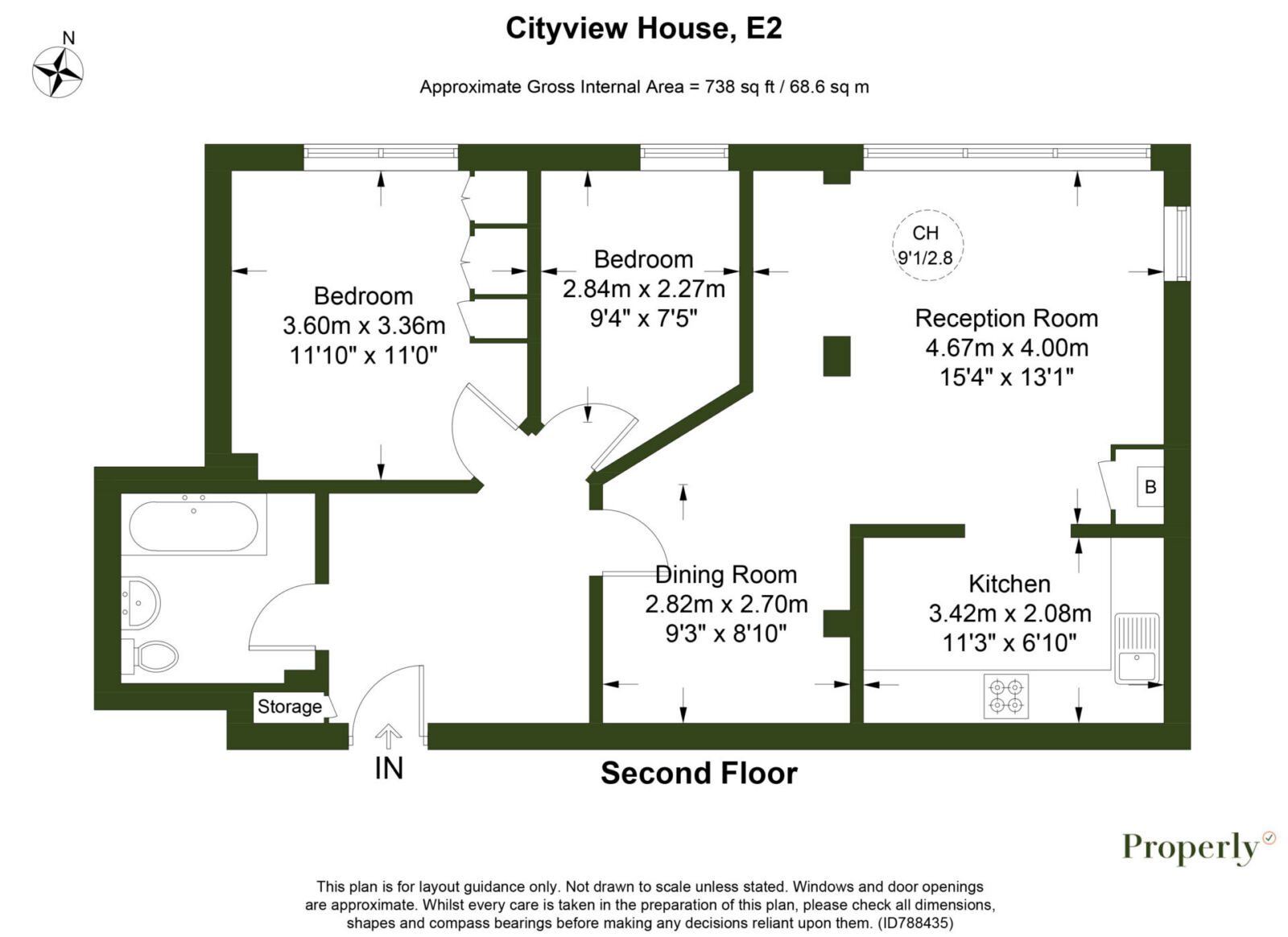 Floorplan for Bethnal Green Road, City View House, E2