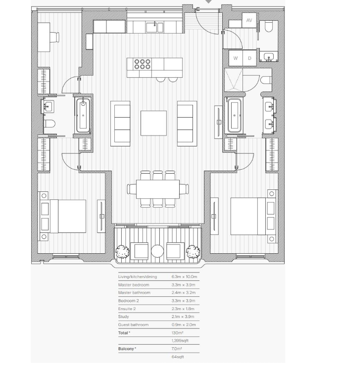 Floorplan for Moxon Street, London, W1U
