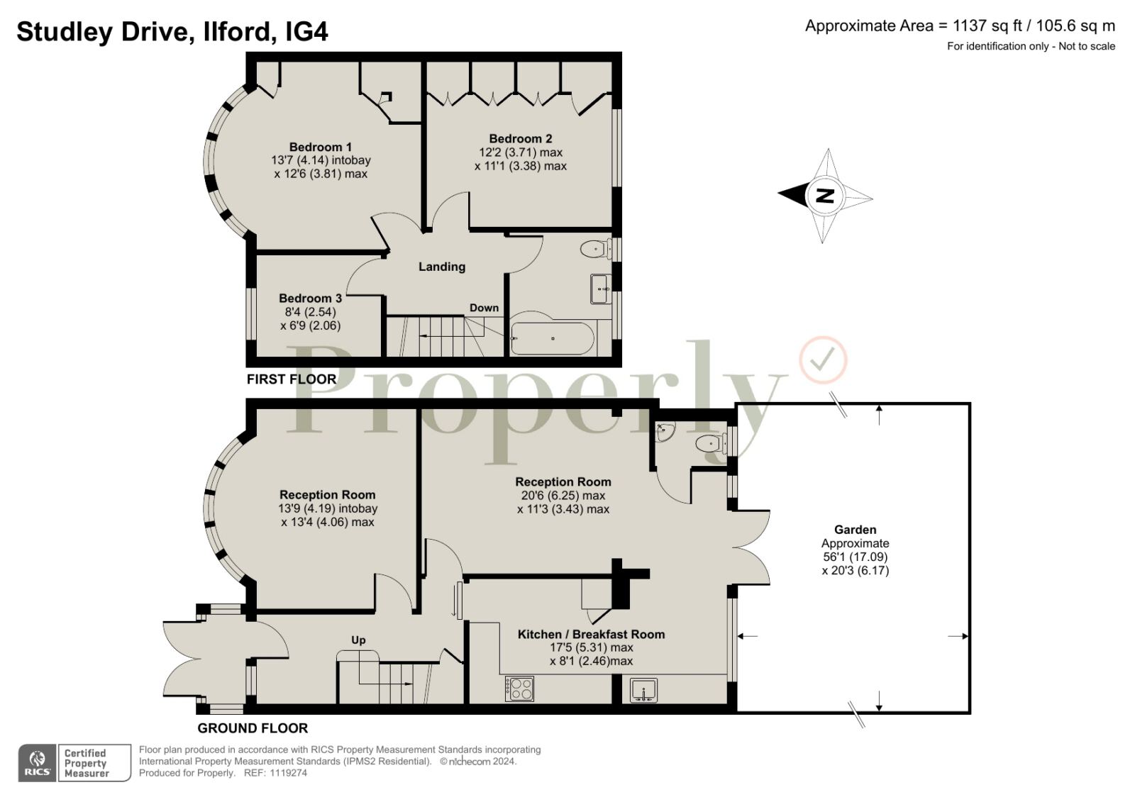 Floorplan for Studley Drive, Ilford, IG4