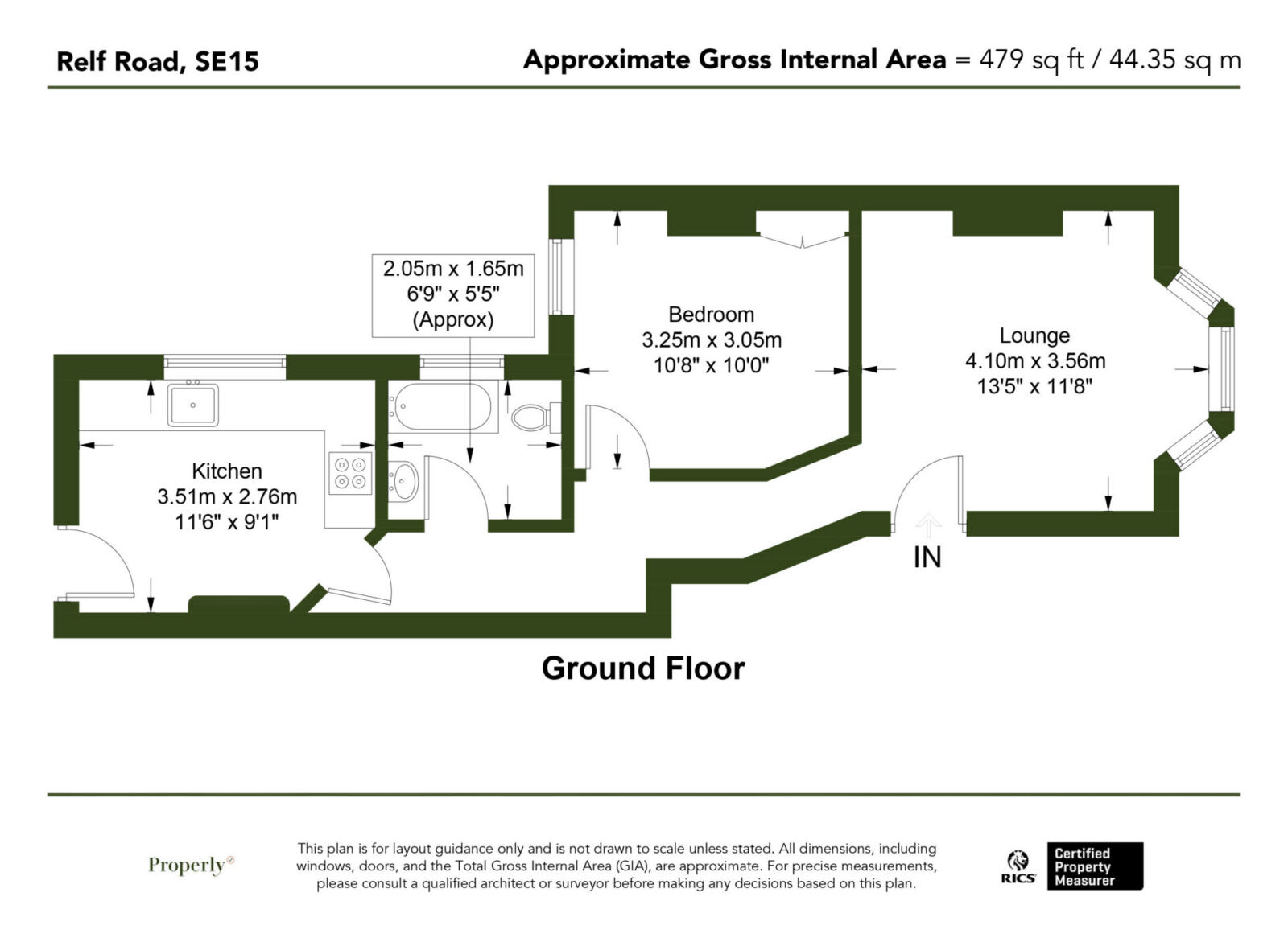 Floorplan for Relf Road, London, SE15