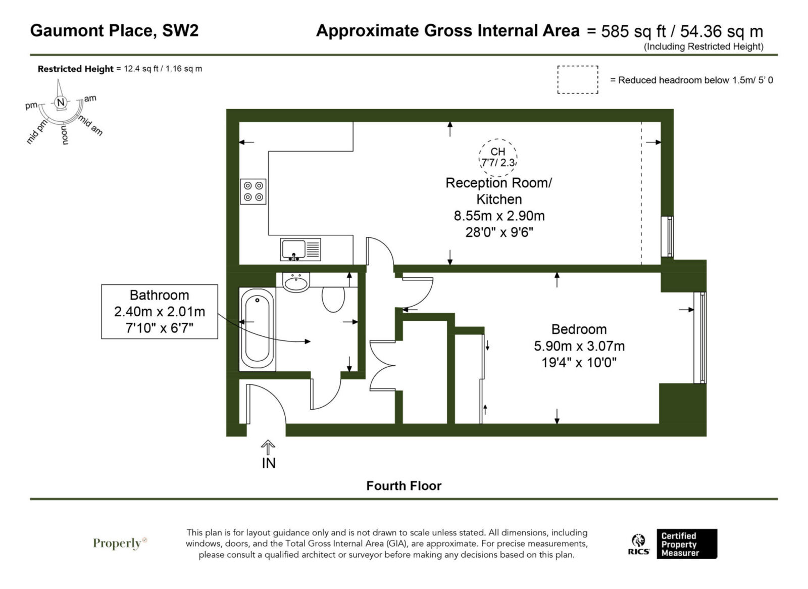 Floorplan for Gaumont Place, London, SW2