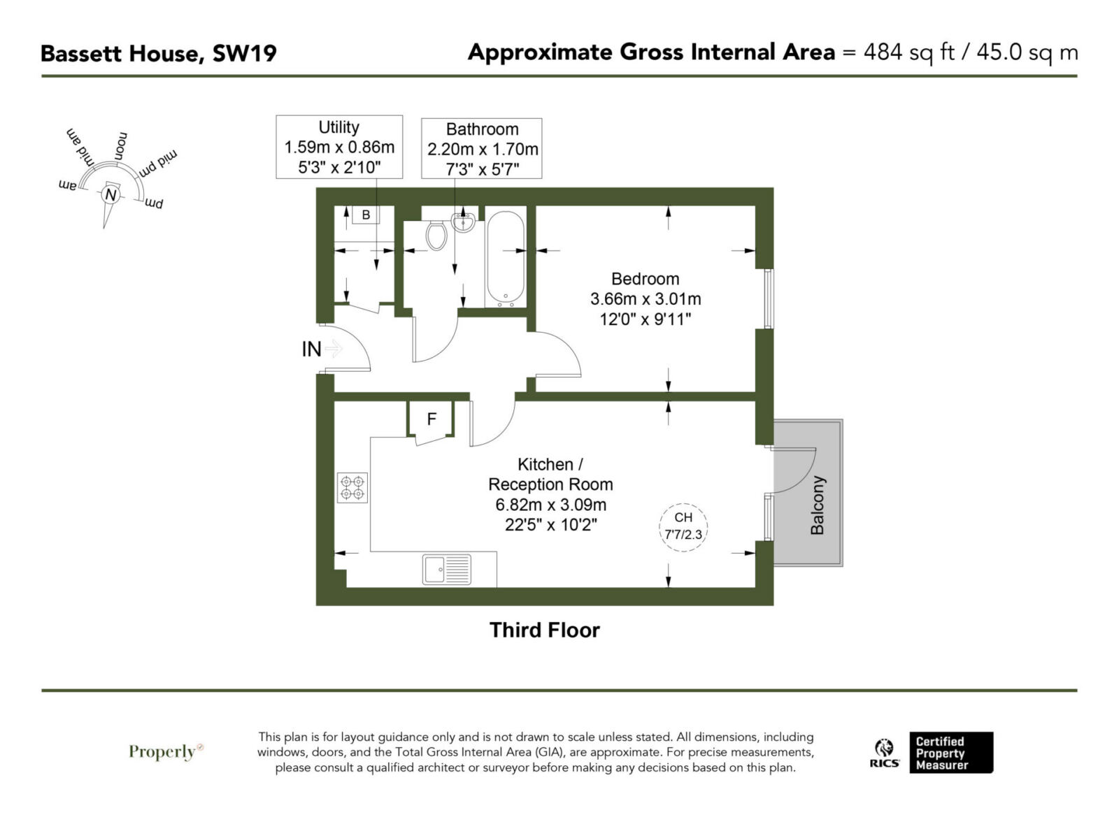 Floorplan for Durnsford Road, Bassett House, SW19