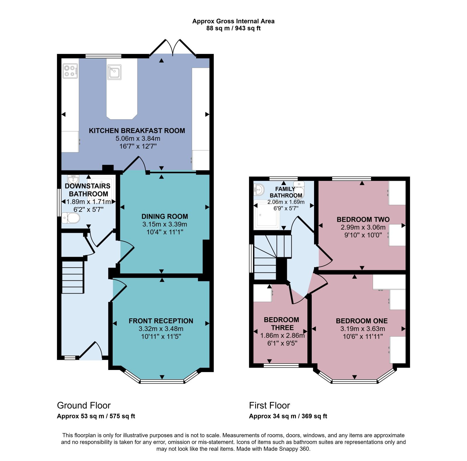 Floorplan for Dunbar Avenue, Dagenham, RM10