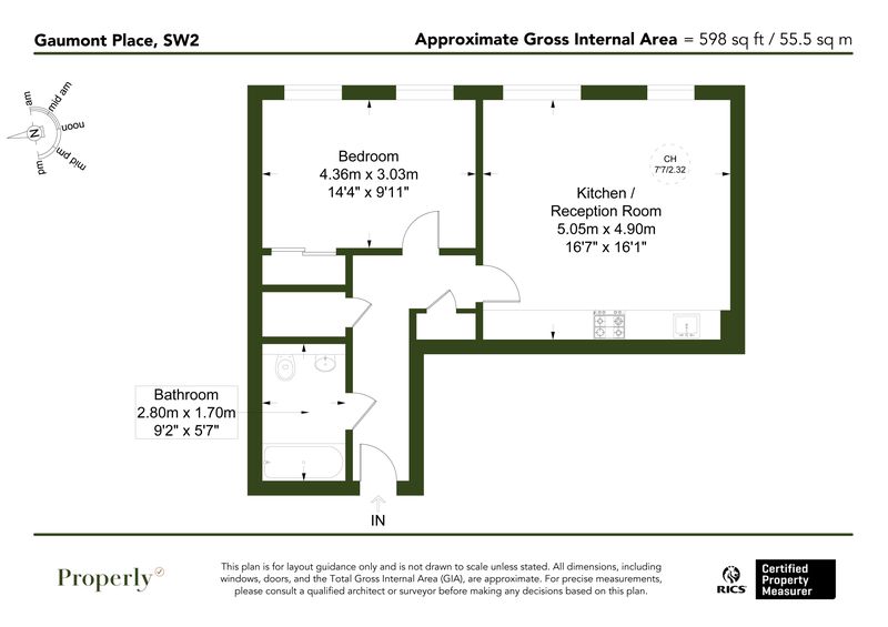 Floorplan for Gaumont Place, London, SW2